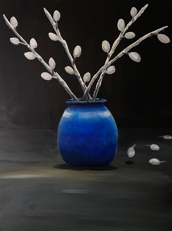 The vase in blue