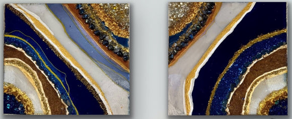 “Lapis Lazuli” resin geode set