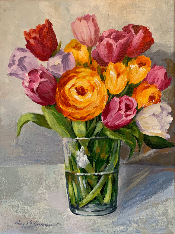 Vase of warm Flowers