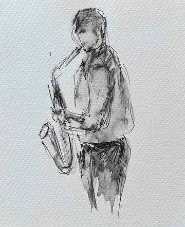 Sketch of Sax Player