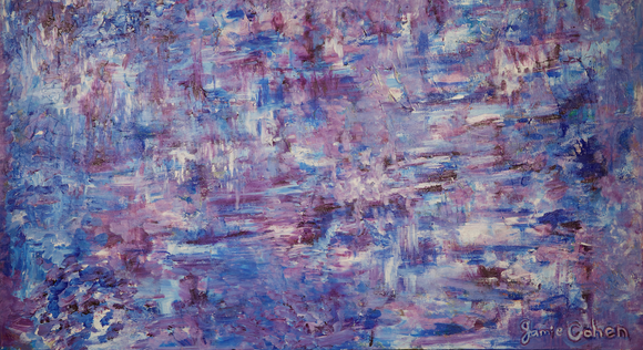 Magenta, blue and white