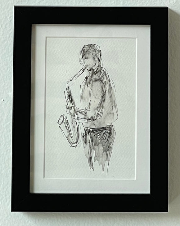 Sketch of Sax Player