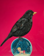 Blackbird on Snowglobe