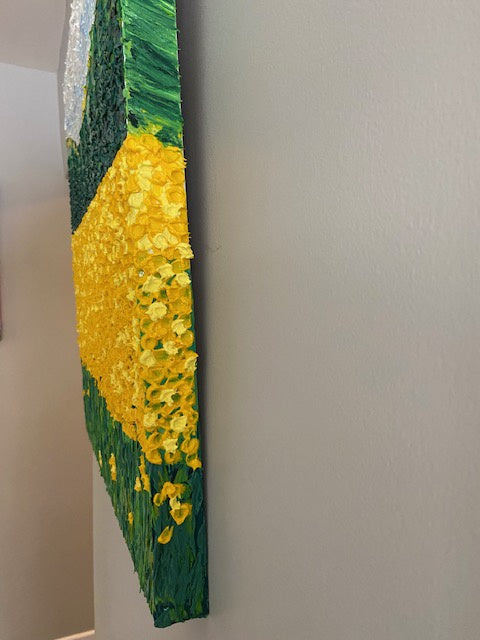 Whimsical yellow flower field