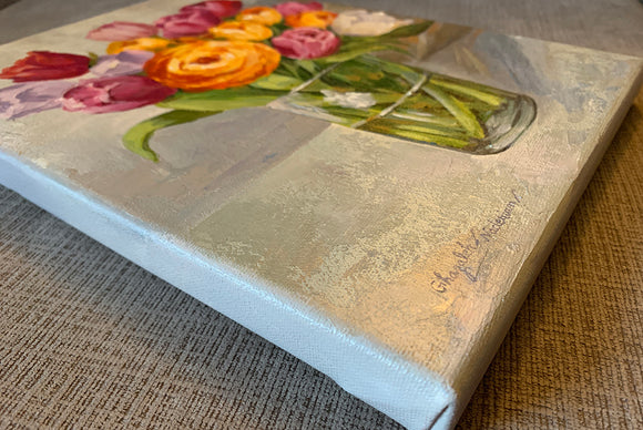 Vase of warm Flowers