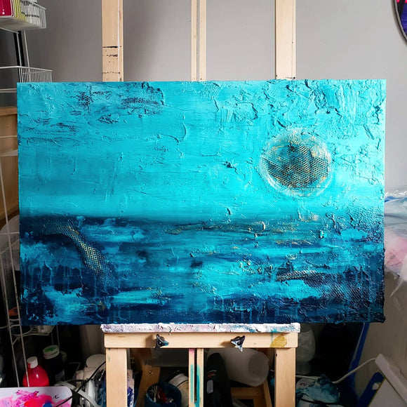 "Luminescence Ray" Moon-Ocean-Abstract