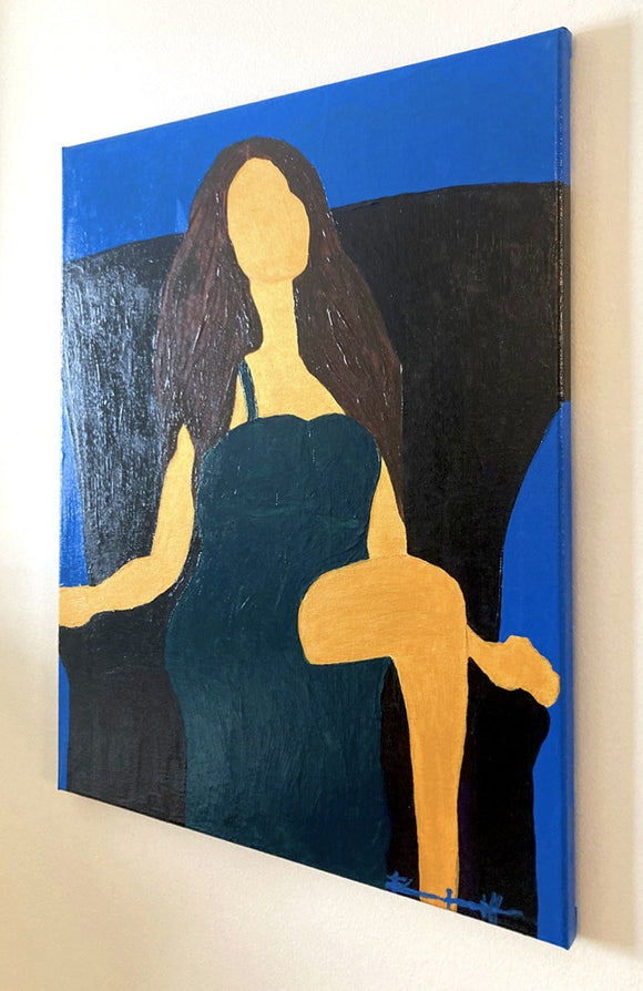 THE GREEN DRESS, NYC, 2012, 20x16" / PAINTING unframed