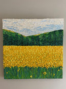 Whimsical yellow flower field-3