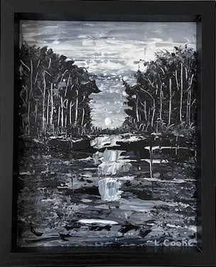 Black and white abstract landscape