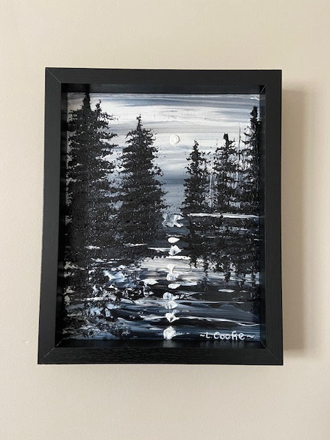 Abstract black and white landscape