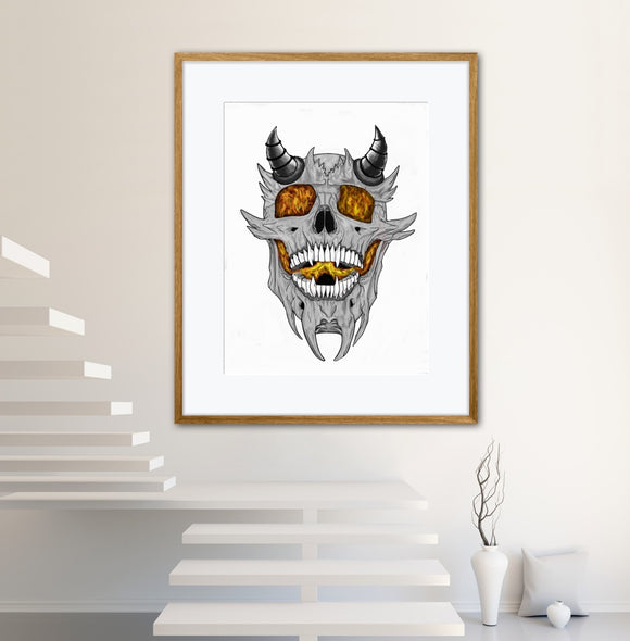 Burning skull