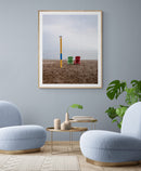 Seagull and two beach chairs-2