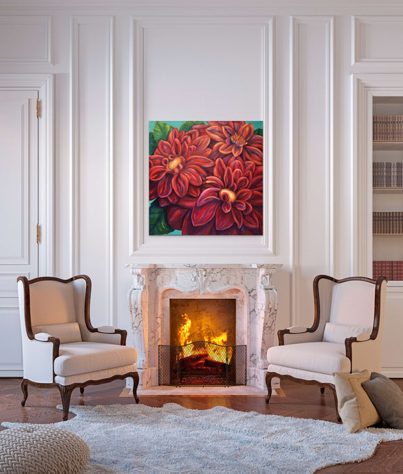 Red Dahlias