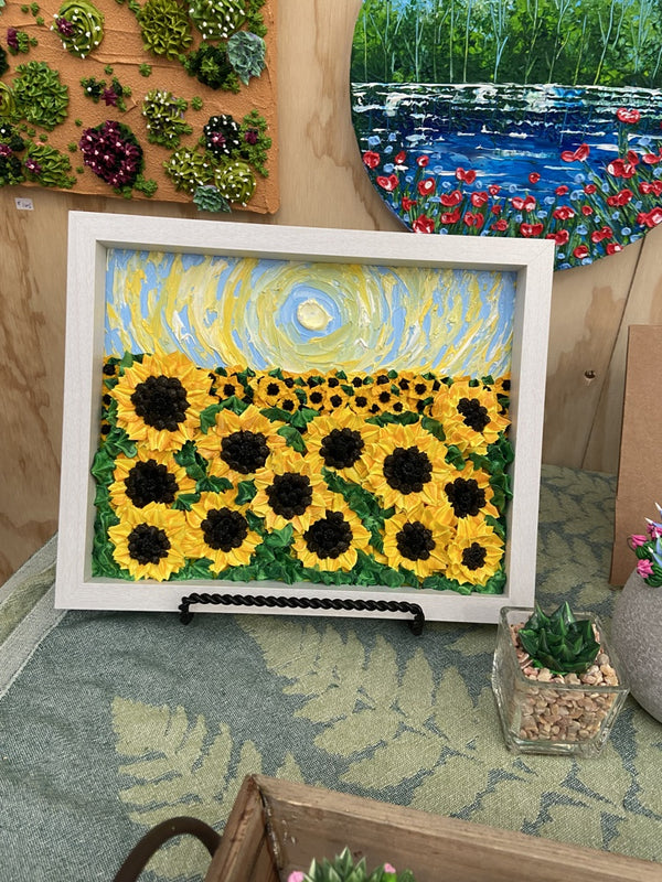 3D sunflower impasto