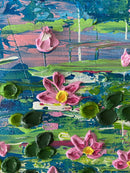 Abstract lily pond impasto-3