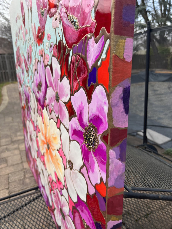 Floral Fusion: Pink Harmony with an Orange Infusion