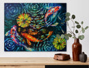 Three Koi With Lilies-2