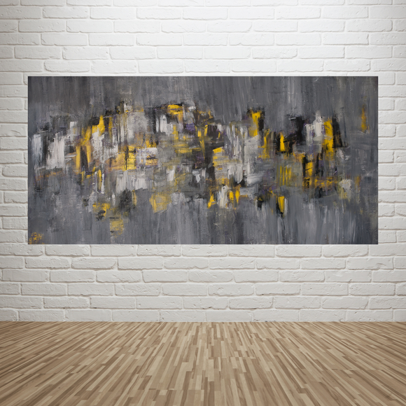 Grey, white, black and yellow