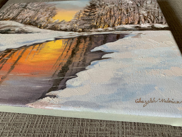 Sunset in Cold Winter