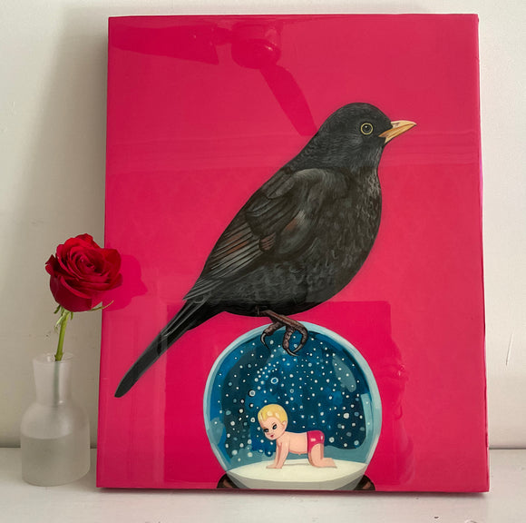Blackbird on Snowglobe