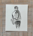 Sketch of Sax Player-3