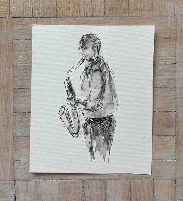 Sketch of Sax Player