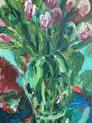 Pink Tulips in a Glass Vase. A Variation-3