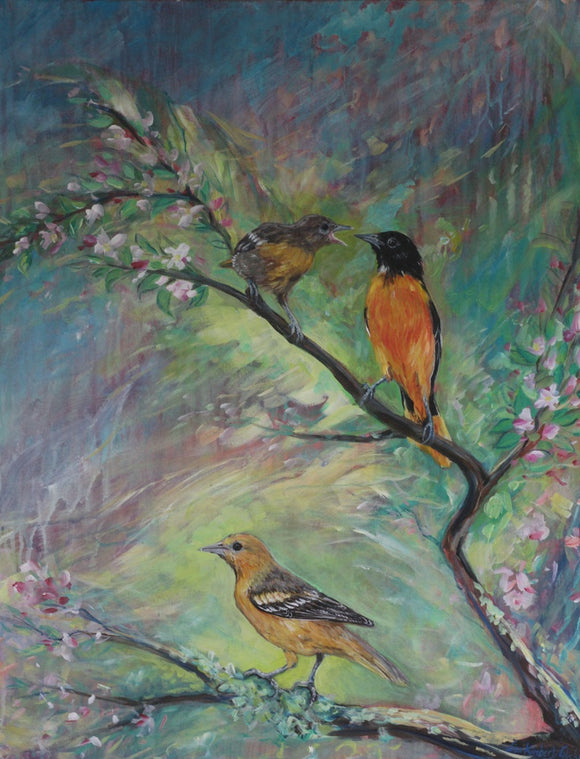 Baltimore Orioles in Crabapple Blossoms
