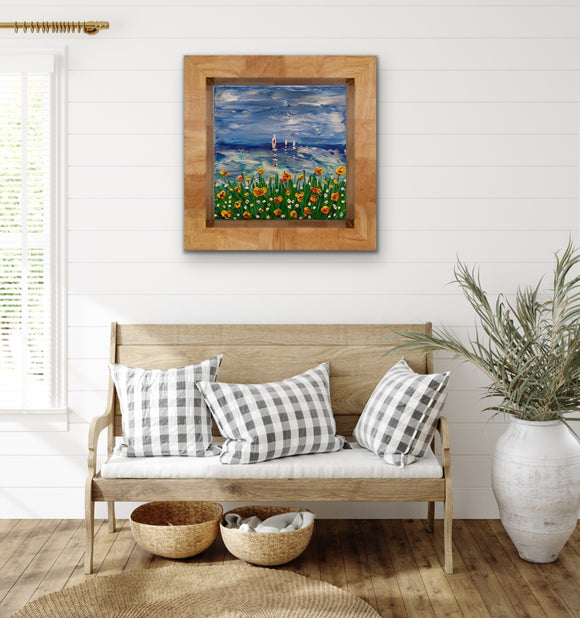 Abstract sailboats seascape