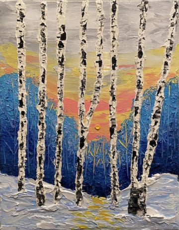 Abstract birch trees