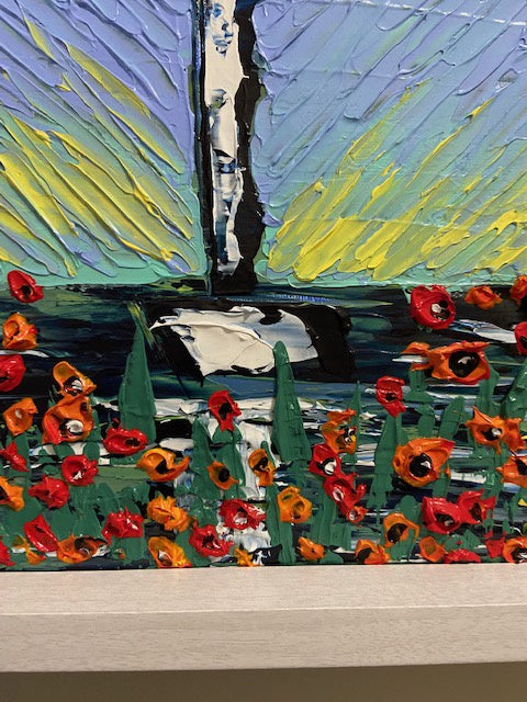 Abstract sailboat seascape