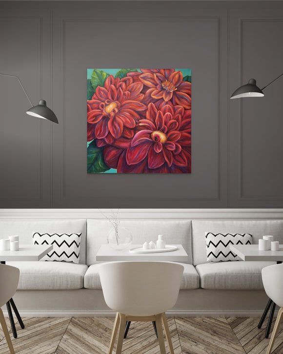 Red Dahlias