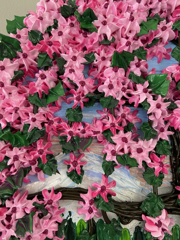 3D Cherry Blossom tree impasto