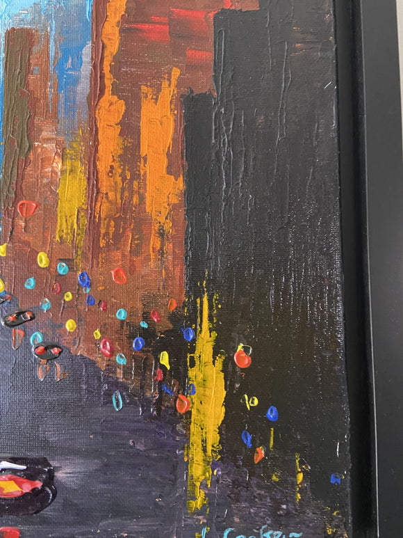 Abstract cityscape impasto