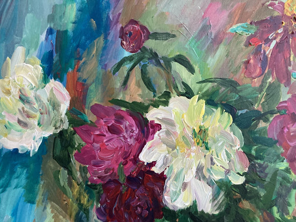 Peonies in a Terracotta Vase