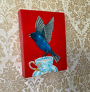 Indigo Bunting on Antique Cup-3