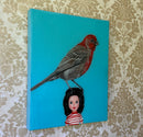 House Finch on Vintage Doll-3