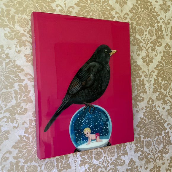 Blackbird on Snowglobe