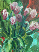 Pink Tulips in a Glass Vase. A Variation-4