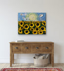 3D sunflower field impasto acrylic painting-4