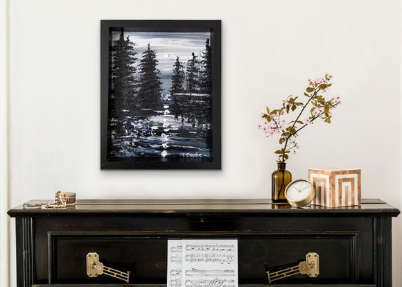 Abstract black and white landscape