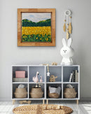Pointillist yellow flower field-4