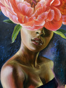 Portrait with red peonies-4