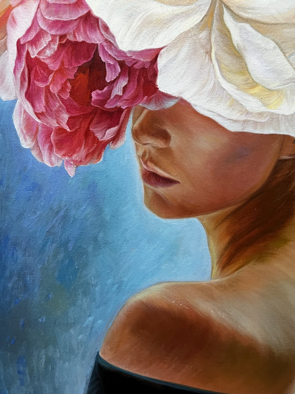 Portrait with flowers