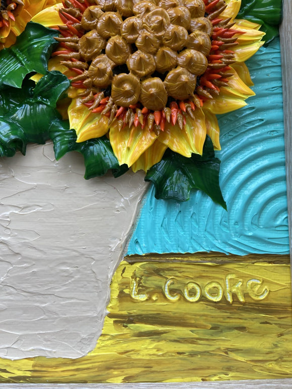 Ode to Van Gogh sunflowers impasto