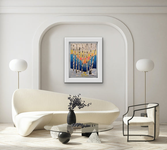Abstract birch trees