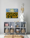 3D sunflower field impasto acrylic painting-5