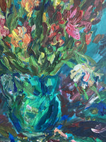 Tulips in a Green Vase