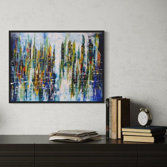 Colourful City on lake