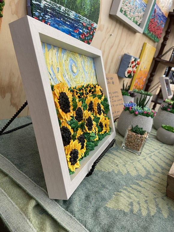 3D sunflower impasto